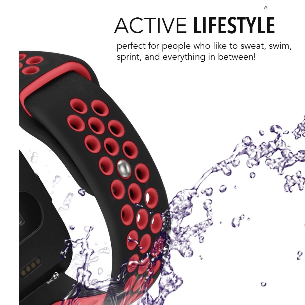 Fitbit Versa Double Sport Strap - Black Red