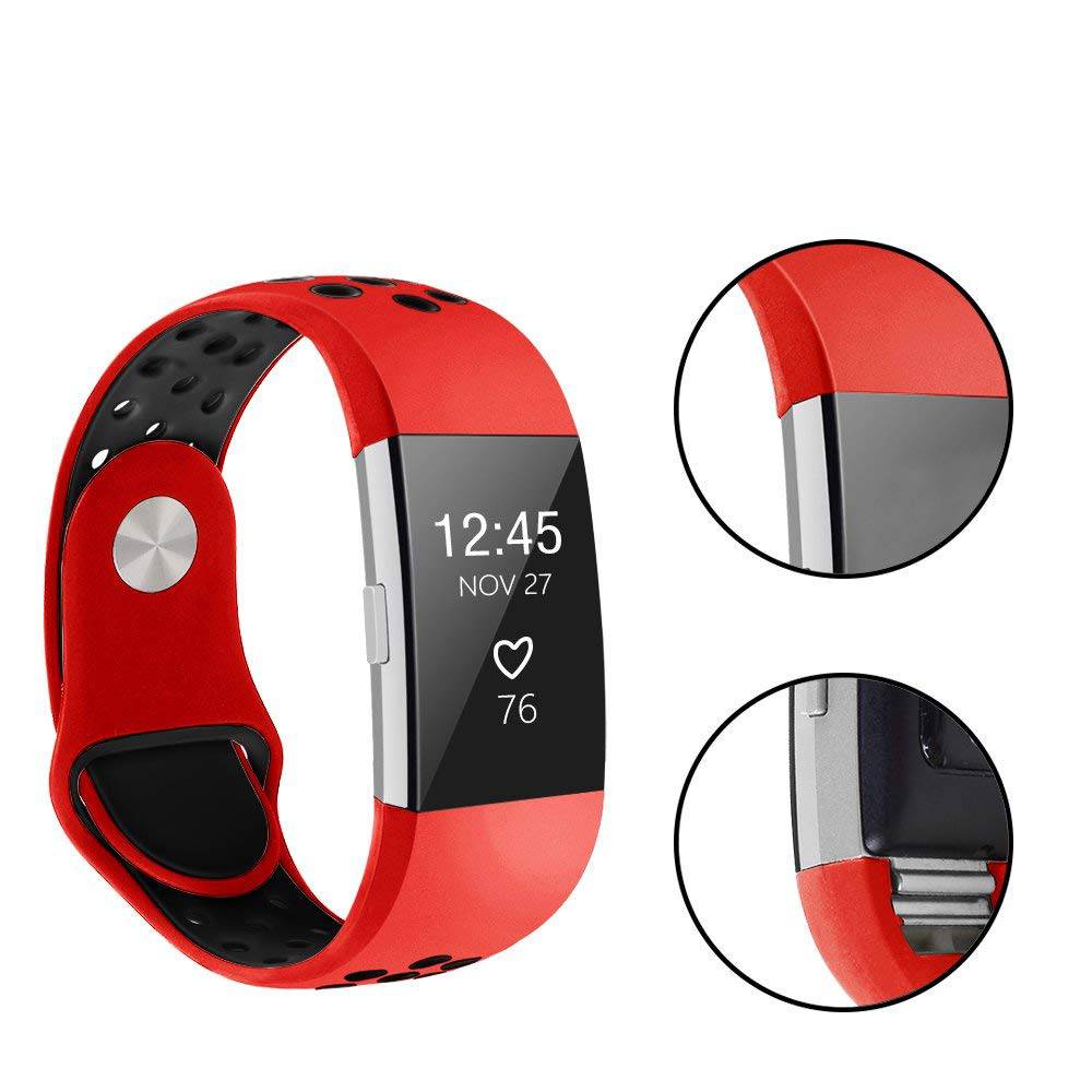 Fitbit Charge 2 Double Sport Strap - Red Black