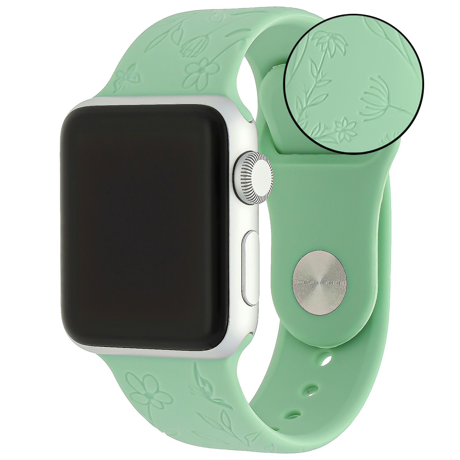 Apple Watch Print Sport Strap - Floral Green