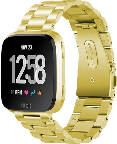 Fitbit Versa Beads Steel Link Strap - Gold