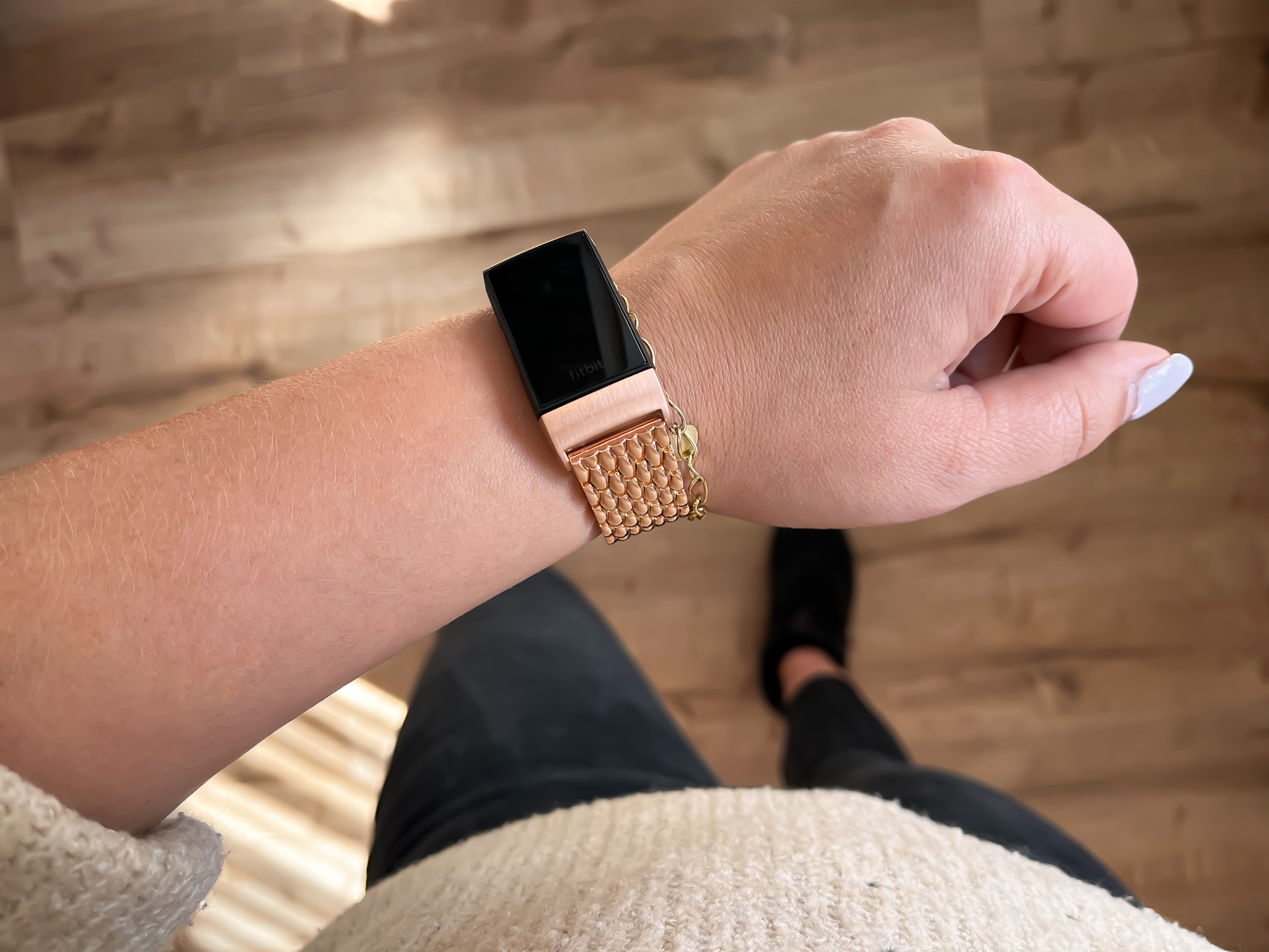 Fitbit Charge 3 &Amp; 4 Dragon Steel Link Strap - Rose Gold