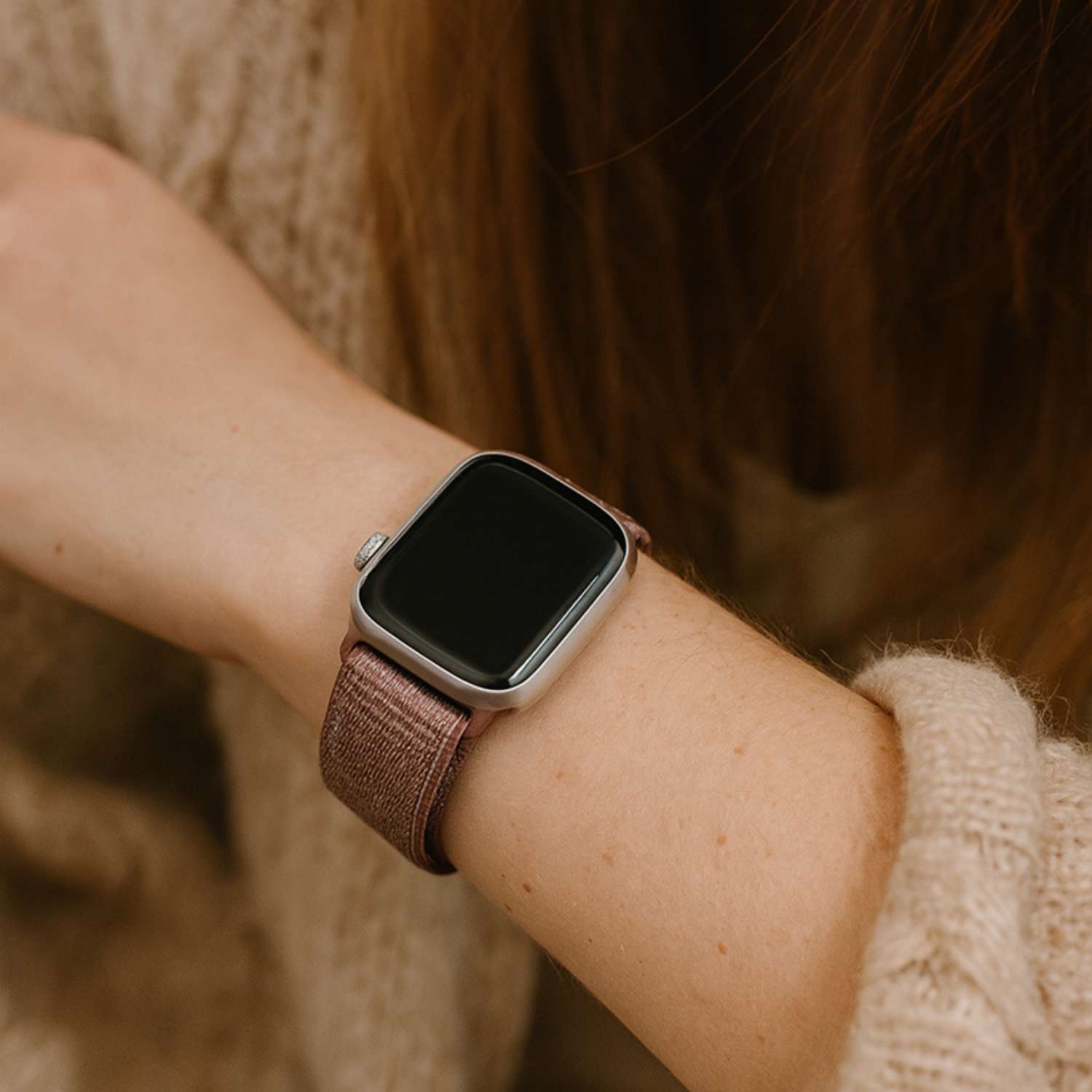 Apple Watch Nylon Sport Loop Strap - Smokey Mauve