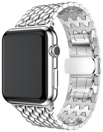 Apple Watch Dragon Steel Link Strap - Silver