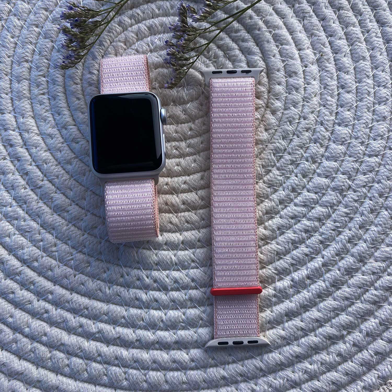 Apple Watch Nylon Sport Loop Strap - Light Pink