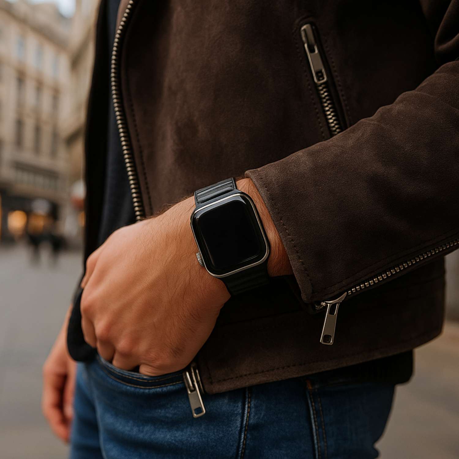 Apple Watch Leather Solo Strap - Black