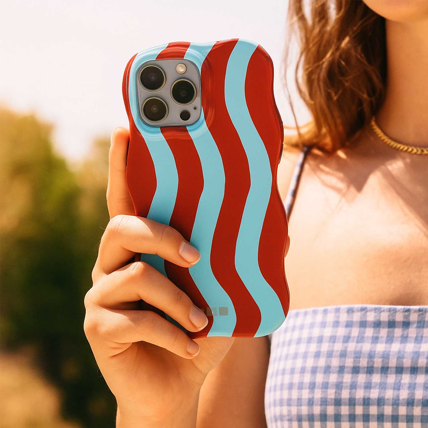 iPhone 14 Pro Max case Candy - blue red