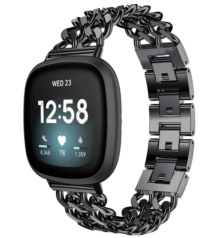 Fitbit Versa 3 / Sense Cowboy Steel Link Strap - Black