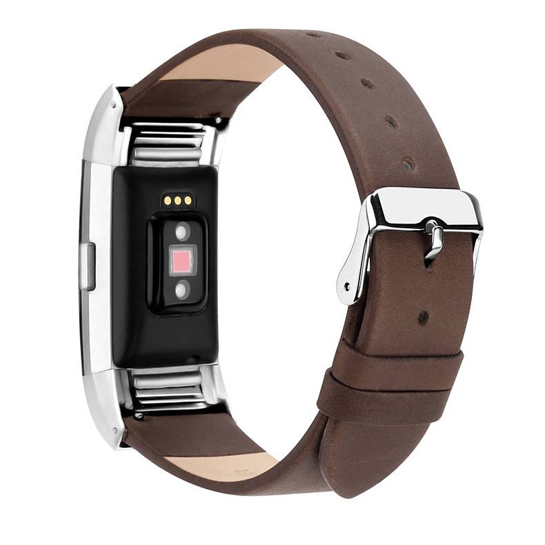 Fitbit Charge 2 Basic Leather Strap - Dark Brown