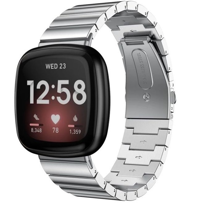 Fitbit Versa 3 / Sense Steel Link Strap - Silver