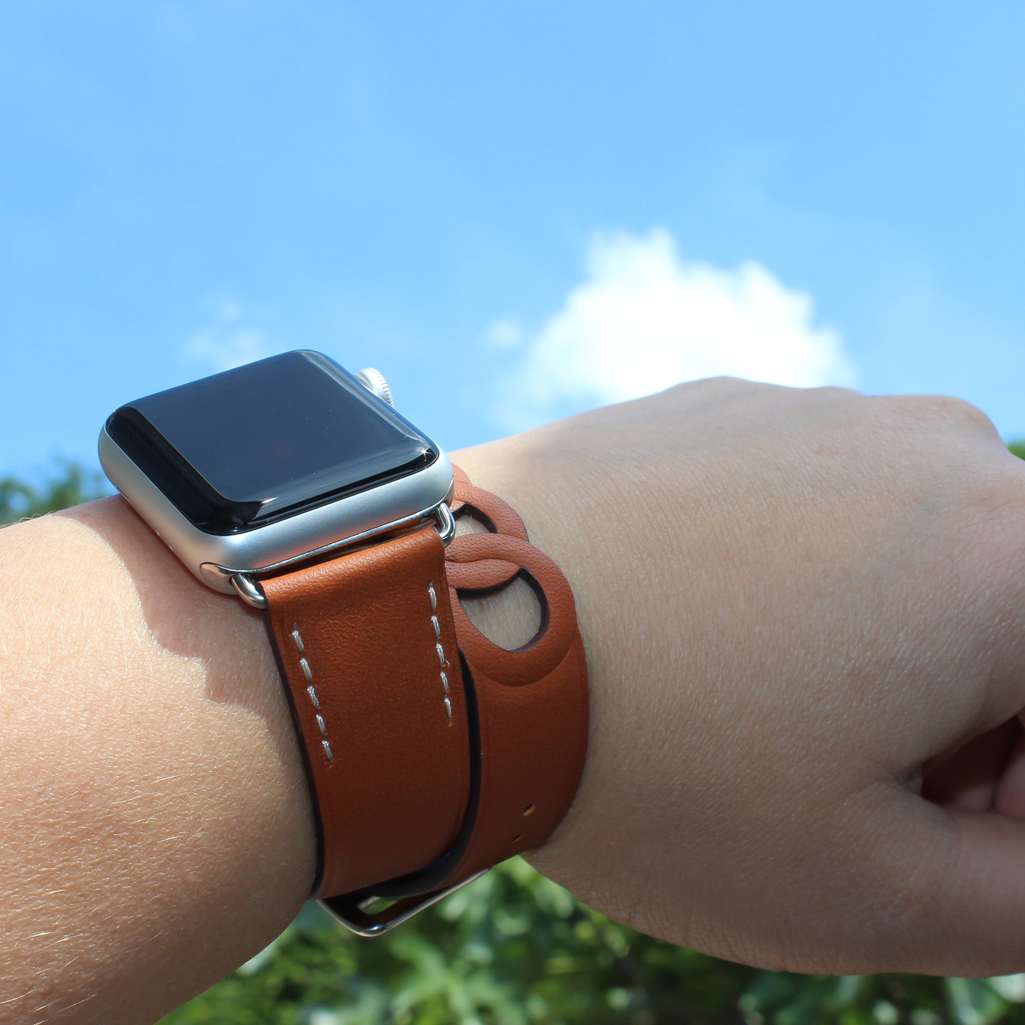 Apple Watch Leather Double Tour Strap - Brown