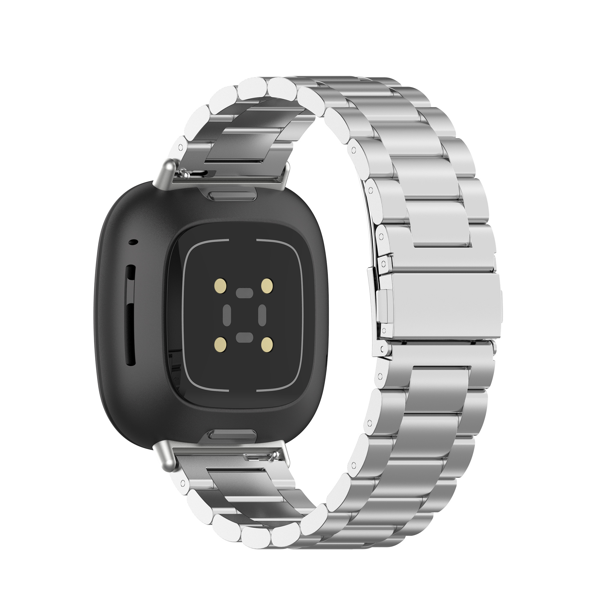 Fitbit Versa 3 / Sense Beads Steel Link Strap - Silver