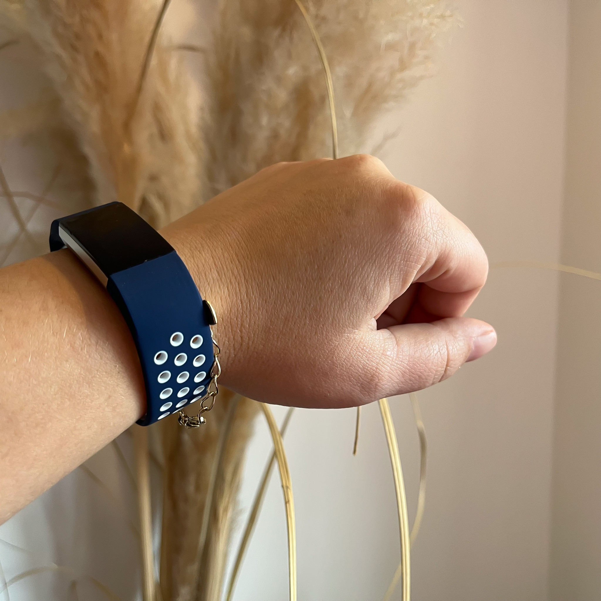 Fitbit Charge 2 Double Sport Strap - Dark Blue White