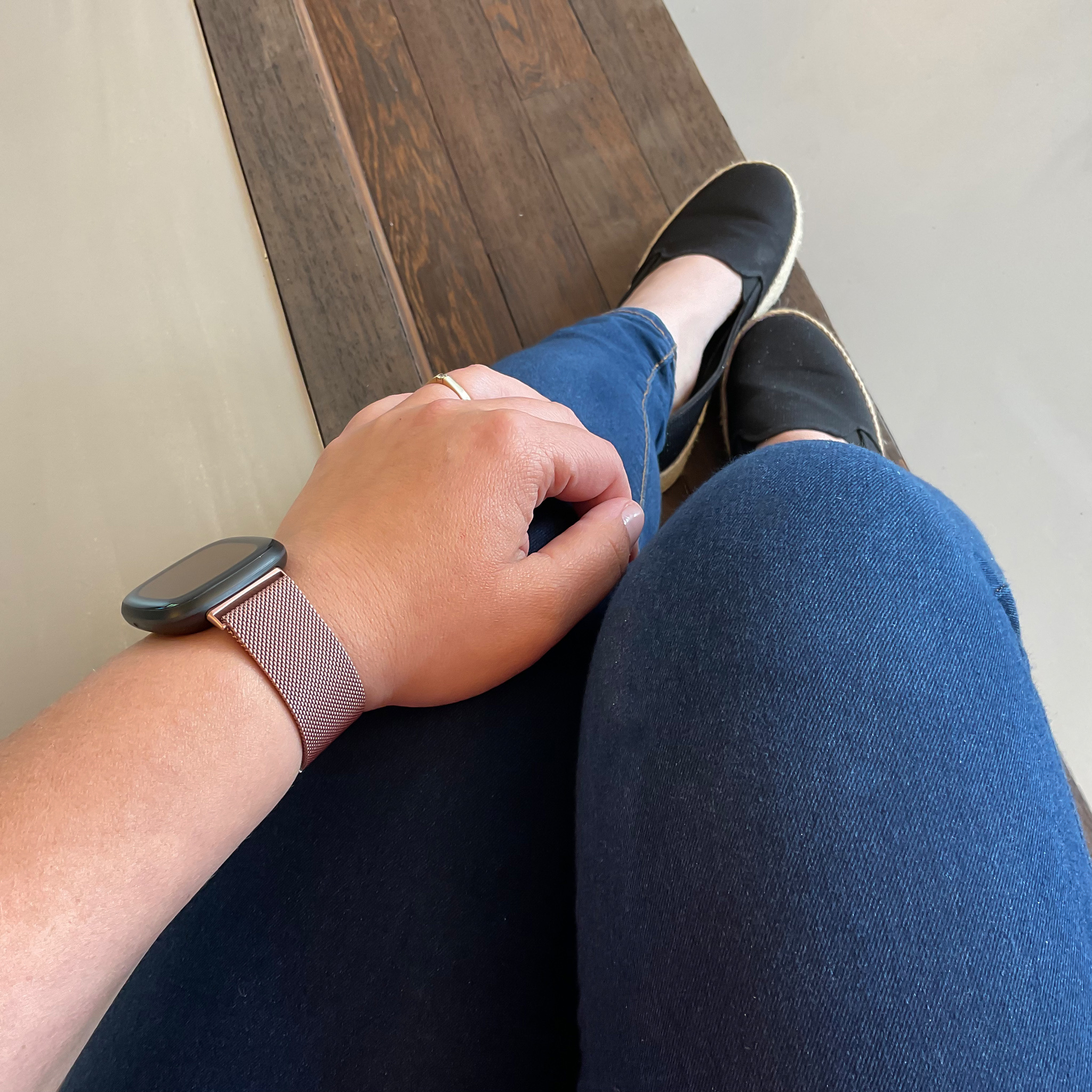 Fitbit Versa 3 / Sense Milanese Strap - Rose Gold