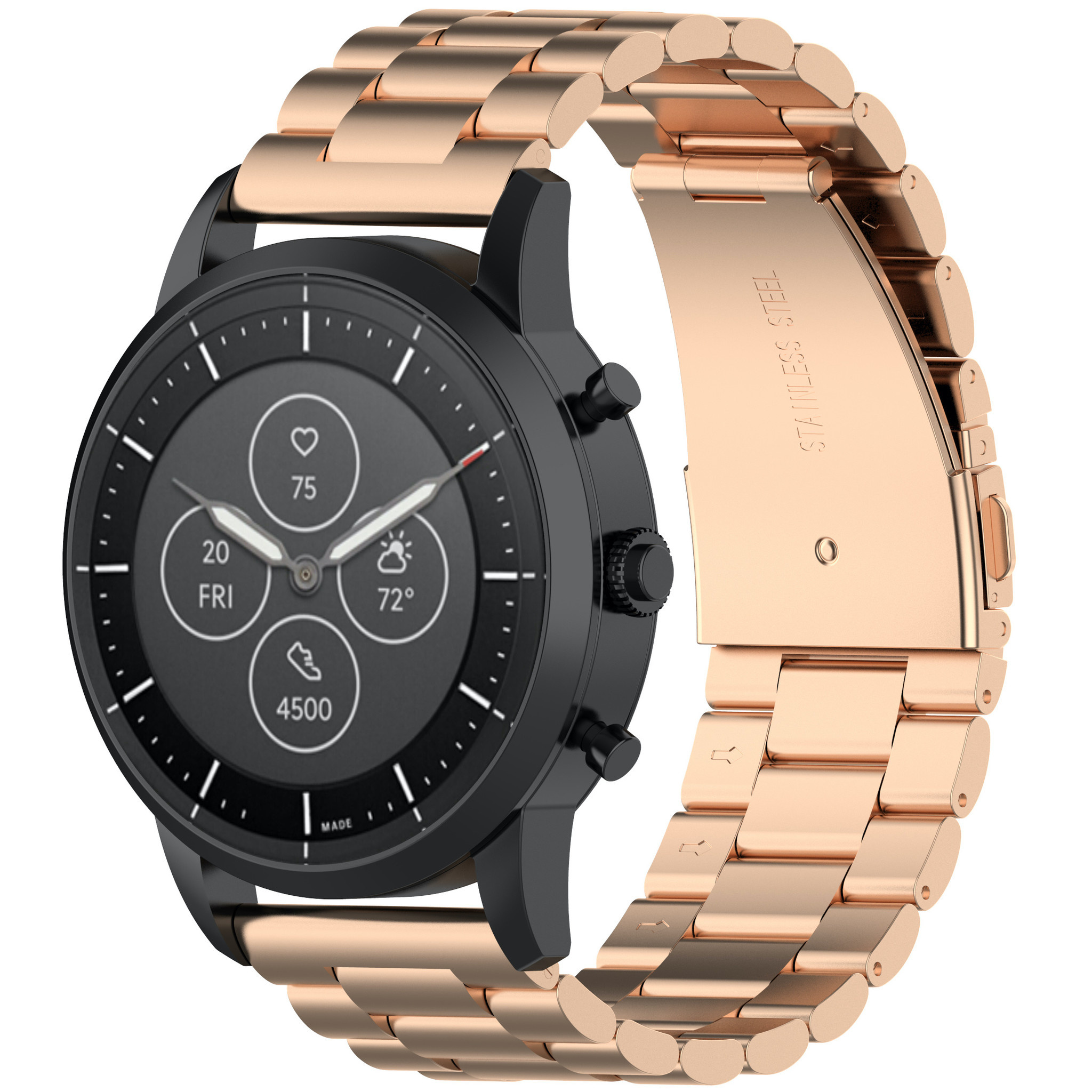 Huawei Watch Gt Beads Steel Link Strap - Rose Gold