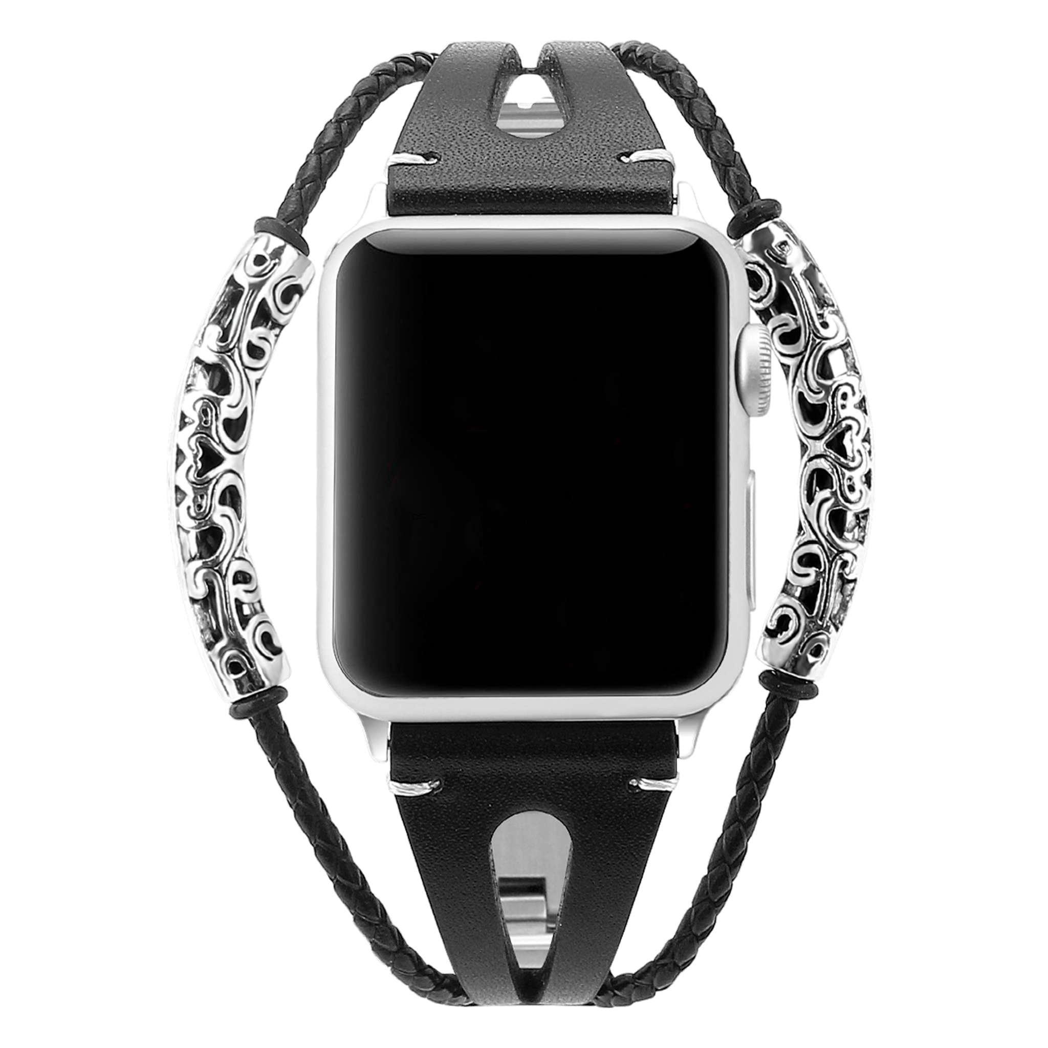 Apple Watch Leather Jewellery Robust Strap - Black