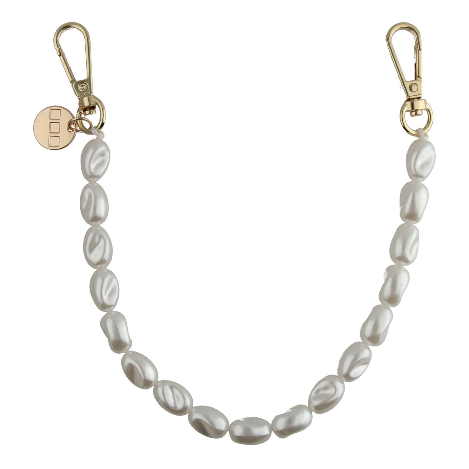 Phone cord short pearl - gold