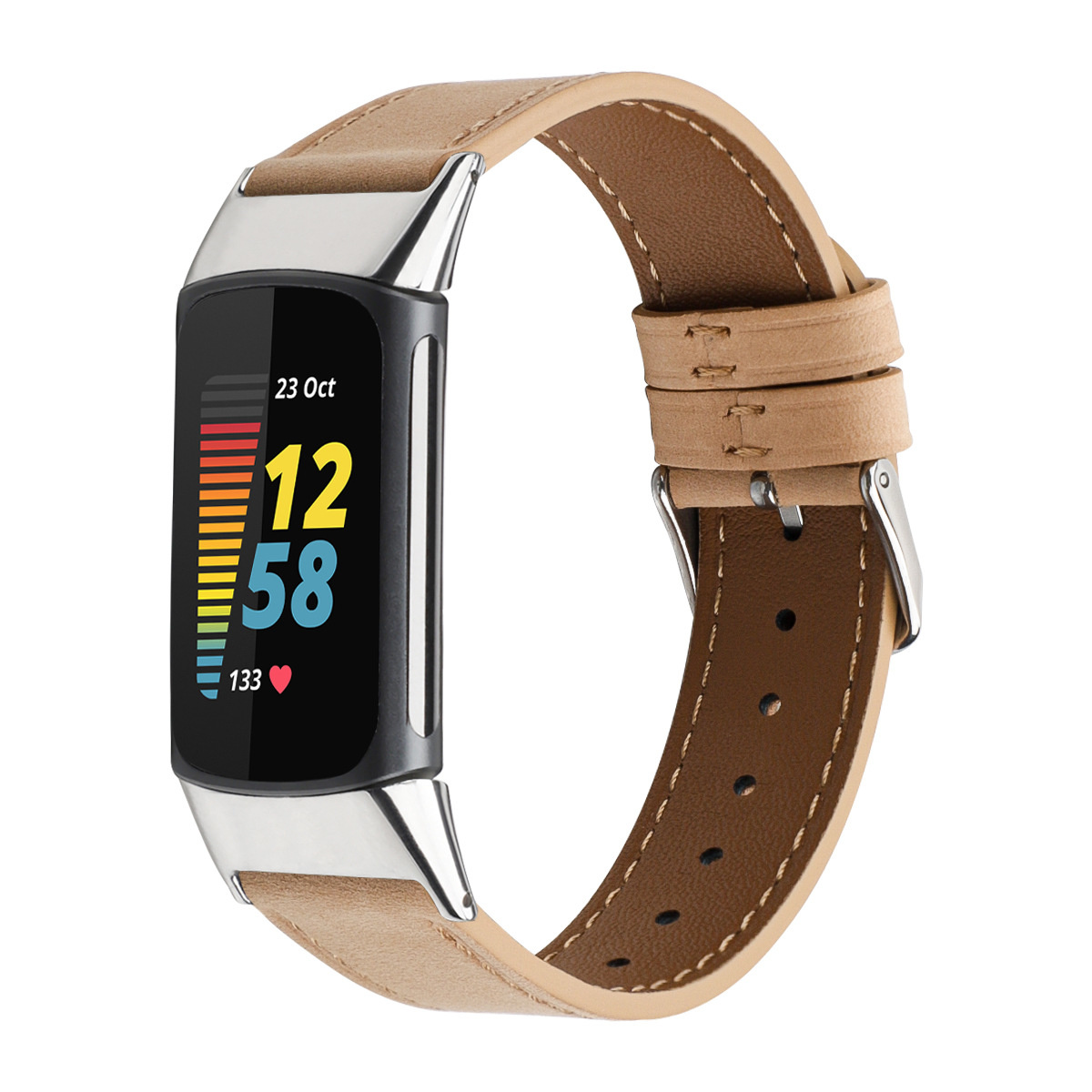 Fitbit Charge 5 Leather Strap - Camel