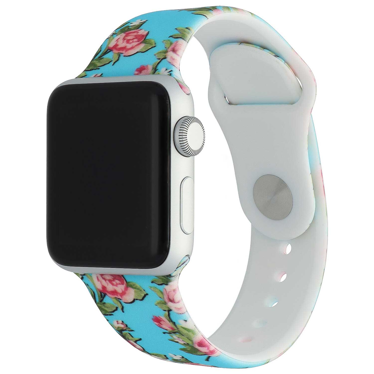 Apple Watch Print Sport Strap - Peony Light Blue
