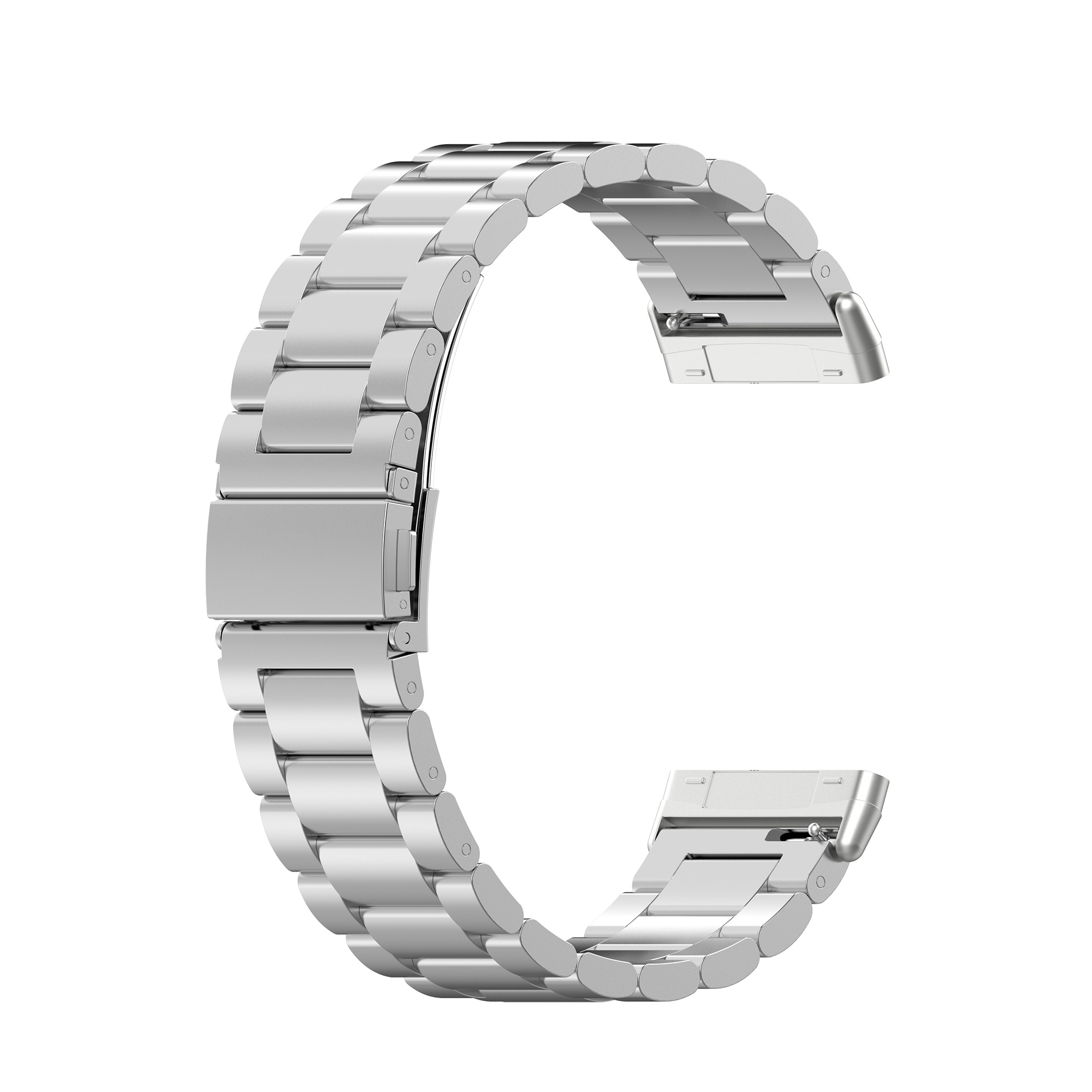 Fitbit Versa 3 / Sense Beads Steel Link Strap - Silver