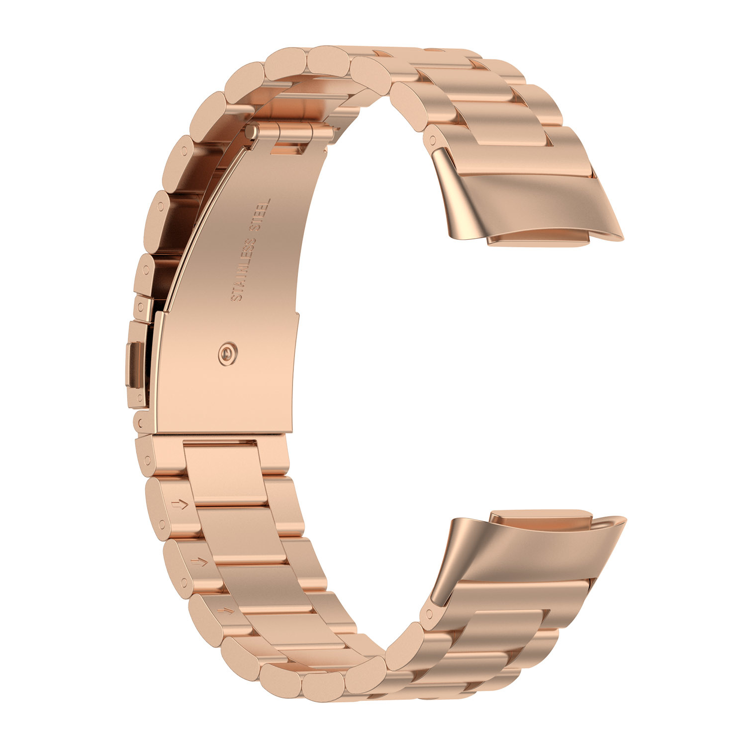 Fitbit Charge 5 Beads Steel Link Strap - Rose Gold