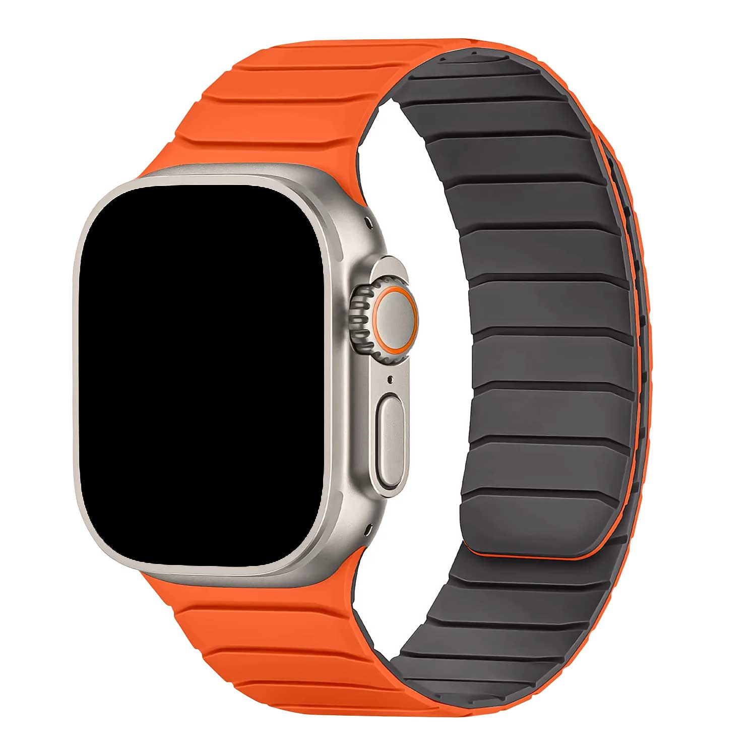 Apple Watch strap Vetra - silicone - orange grey