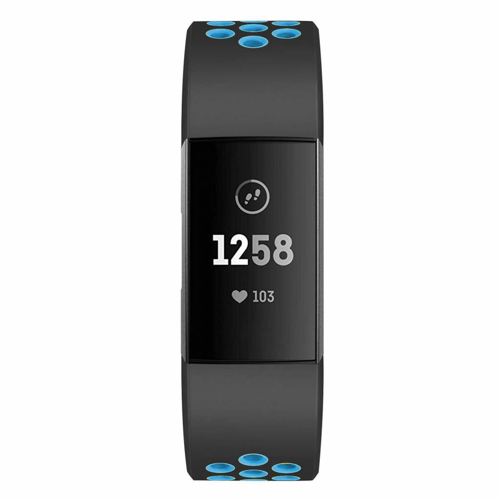 Fitbit Charge 3 &Amp; 4 Double Sport Strap - Black Blue