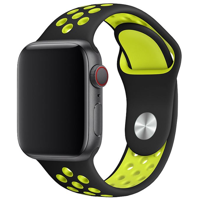 Apple Watch Double Sport Strap - Black Yellow