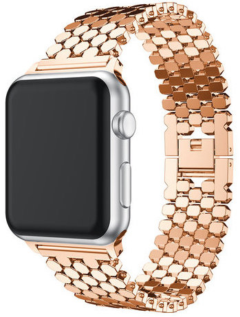 Apple Watch Fish Steel Link Strap - Rose Gold