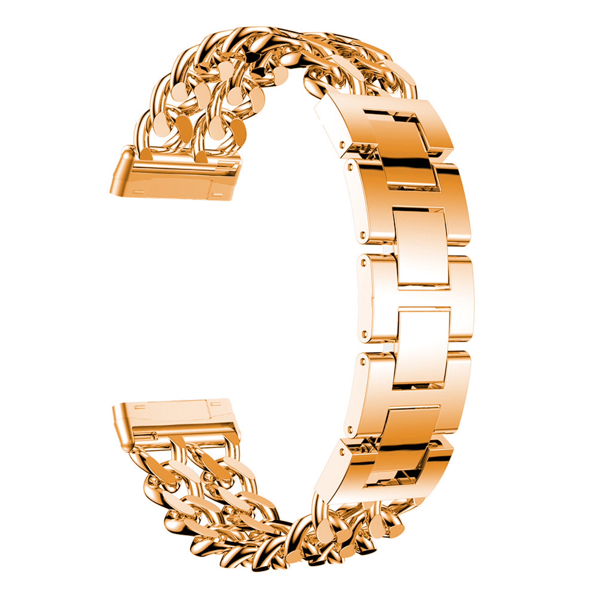 Fitbit Versa 3 / Sense Cowboy Steel Link Strap - Rose Gold