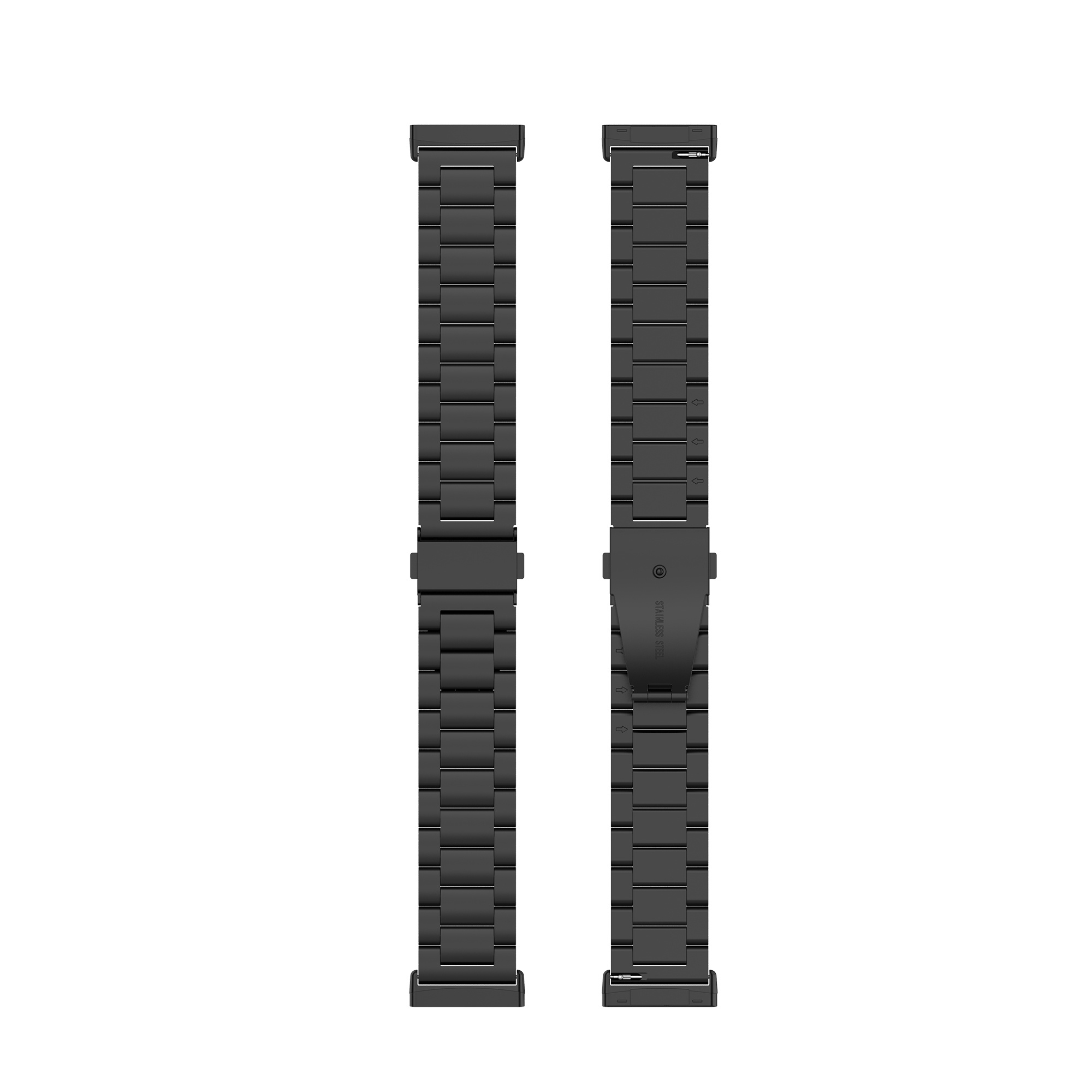 Fitbit Versa 3 / Sense Beads Steel Link Strap - Black