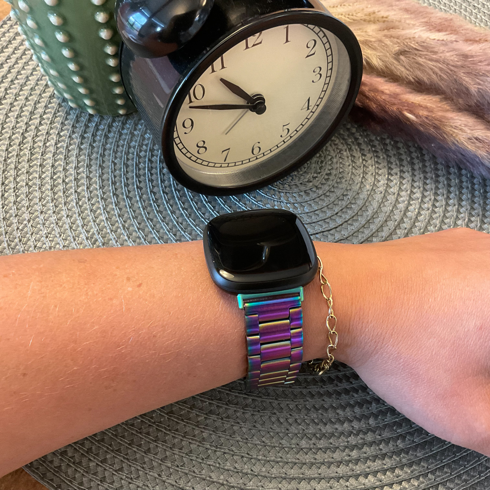 Fitbit Versa 3 / Sense Beads Steel Link Strap - Colourful