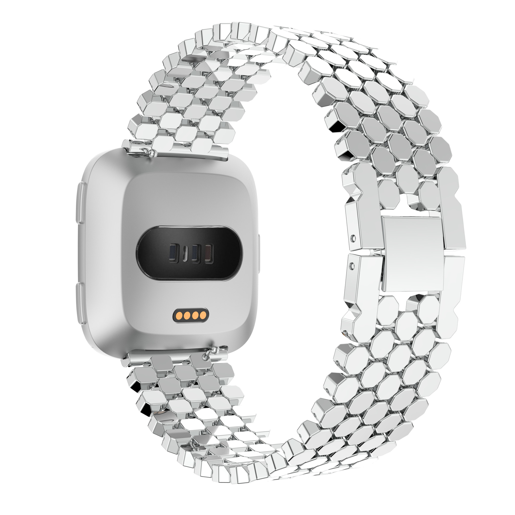 Fitbit Versa Fish Steel Link Strap - Silver