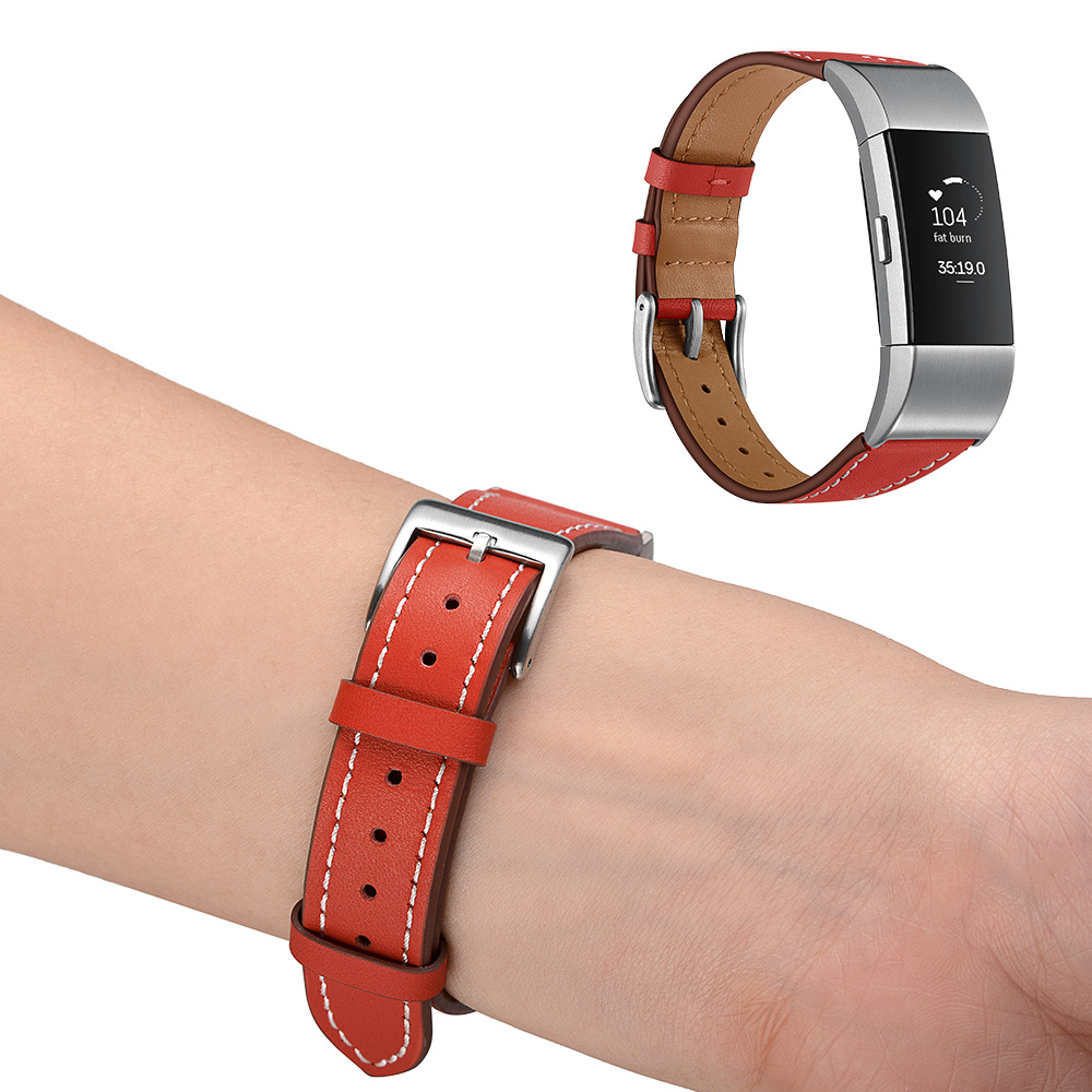 Fitbit Charge 2 Premium Leather Strap - Red