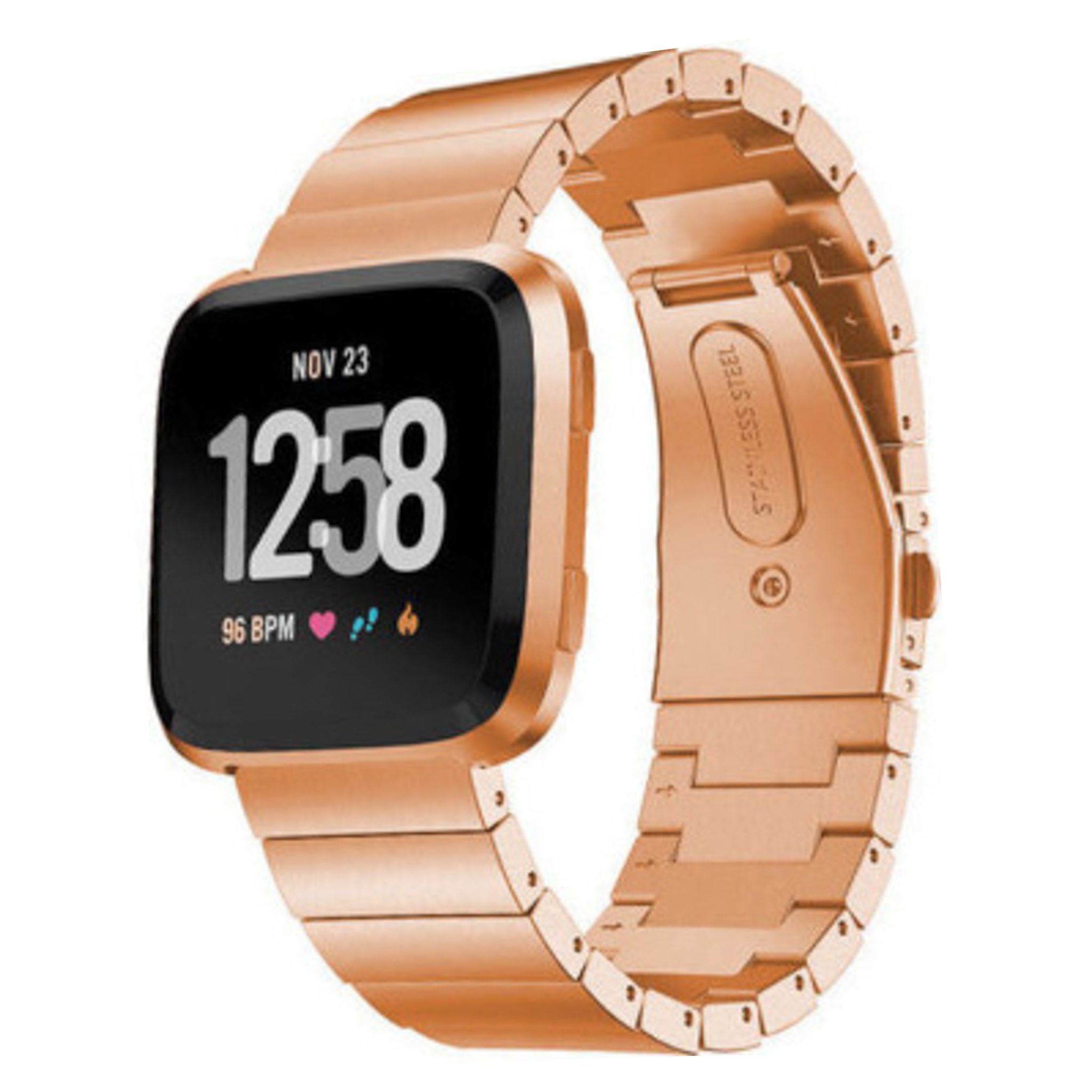 Fitbit Versa Steel Link Strap - Rose Gold