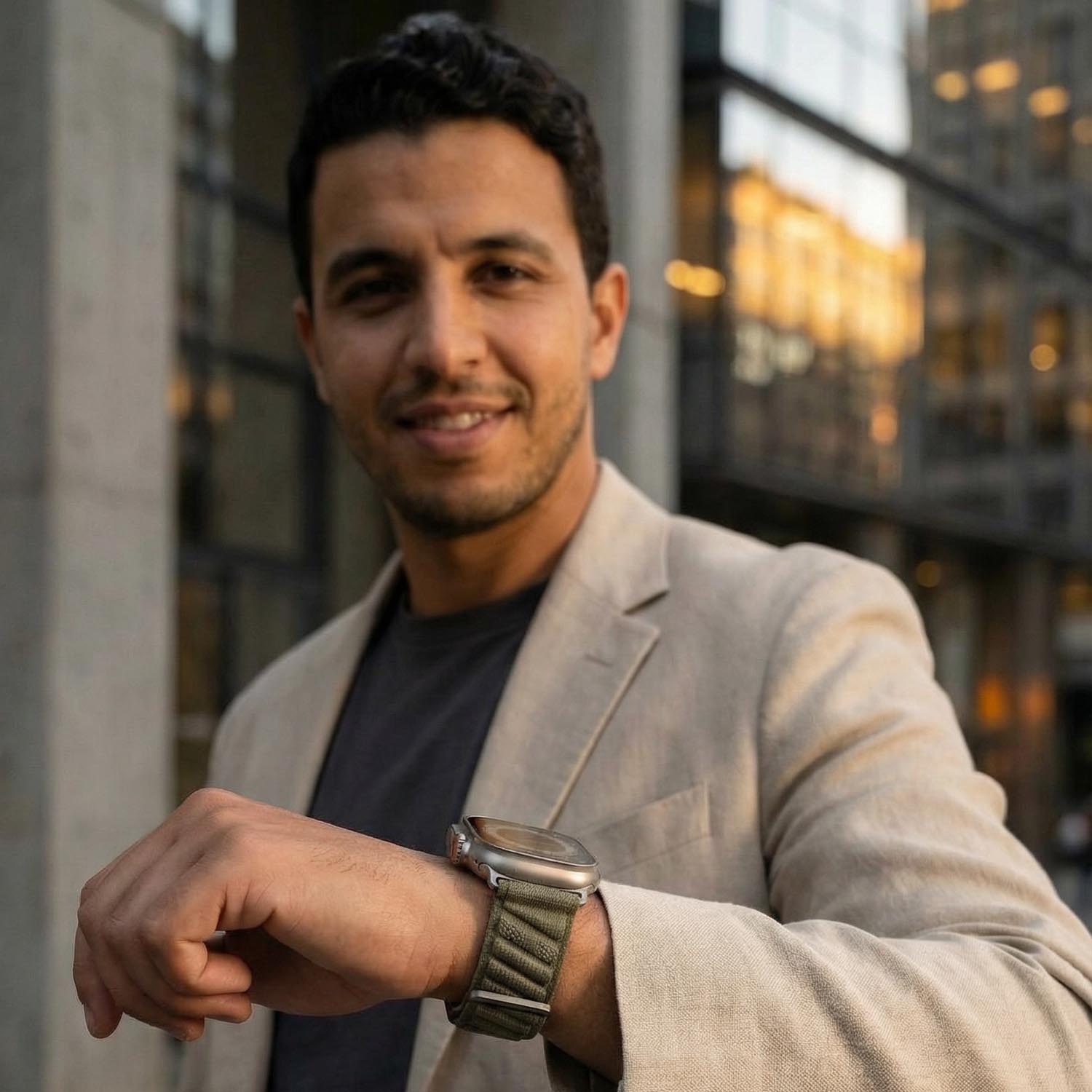 Apple Watch strap Averro - nylon - titanium grey