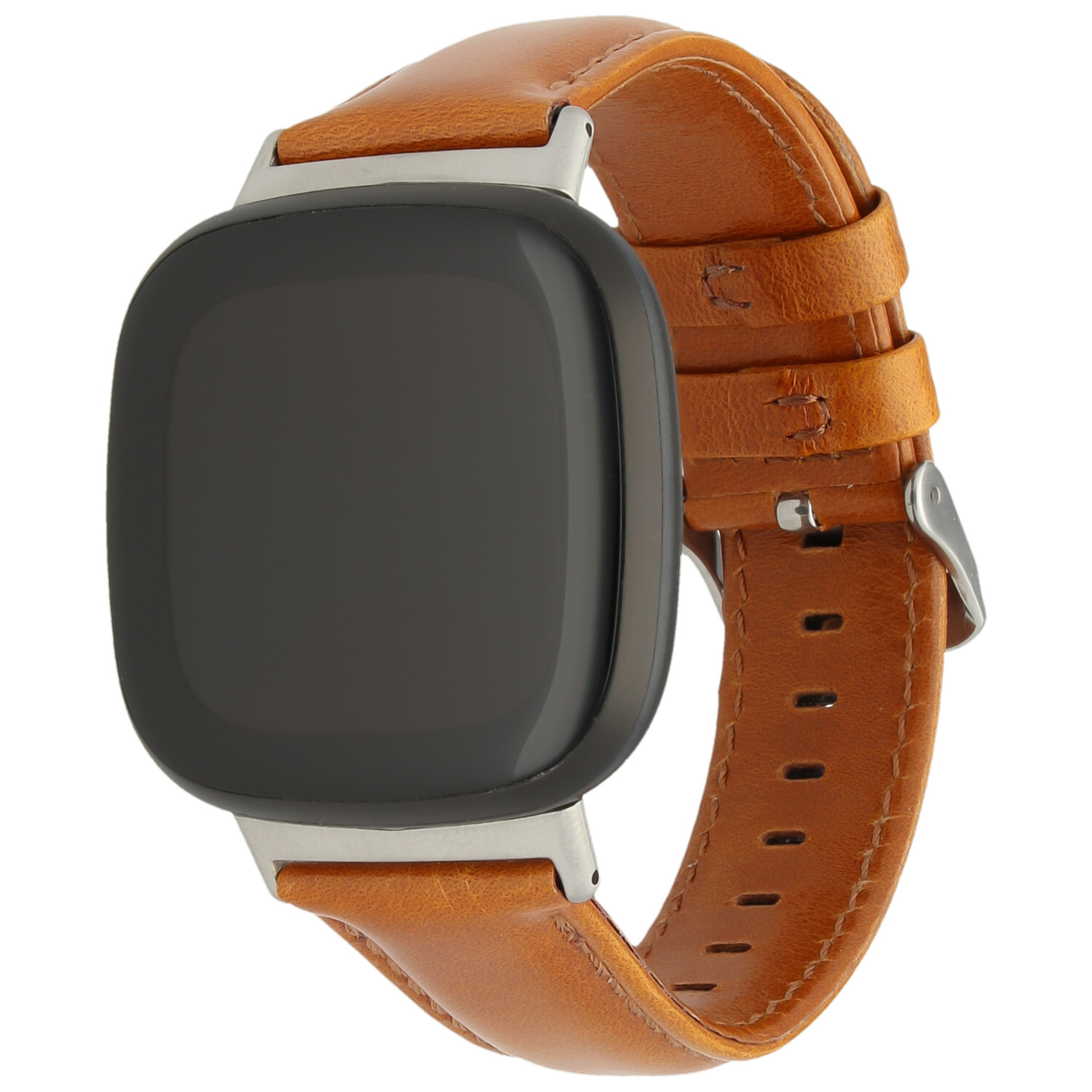 Fitbit Versa 3 / Sense Genuine Leather Strap - Light Brown
