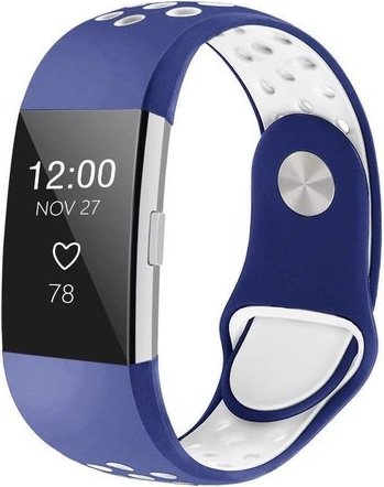 Fitbit Charge 2 Double Sport Strap - Dark Blue White