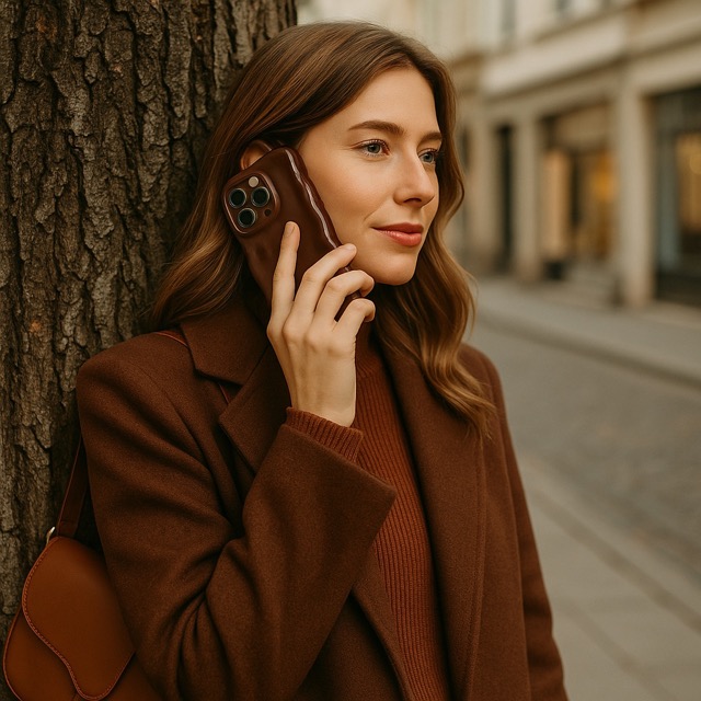 iPhone 15 Pro case Bubble - dark brown