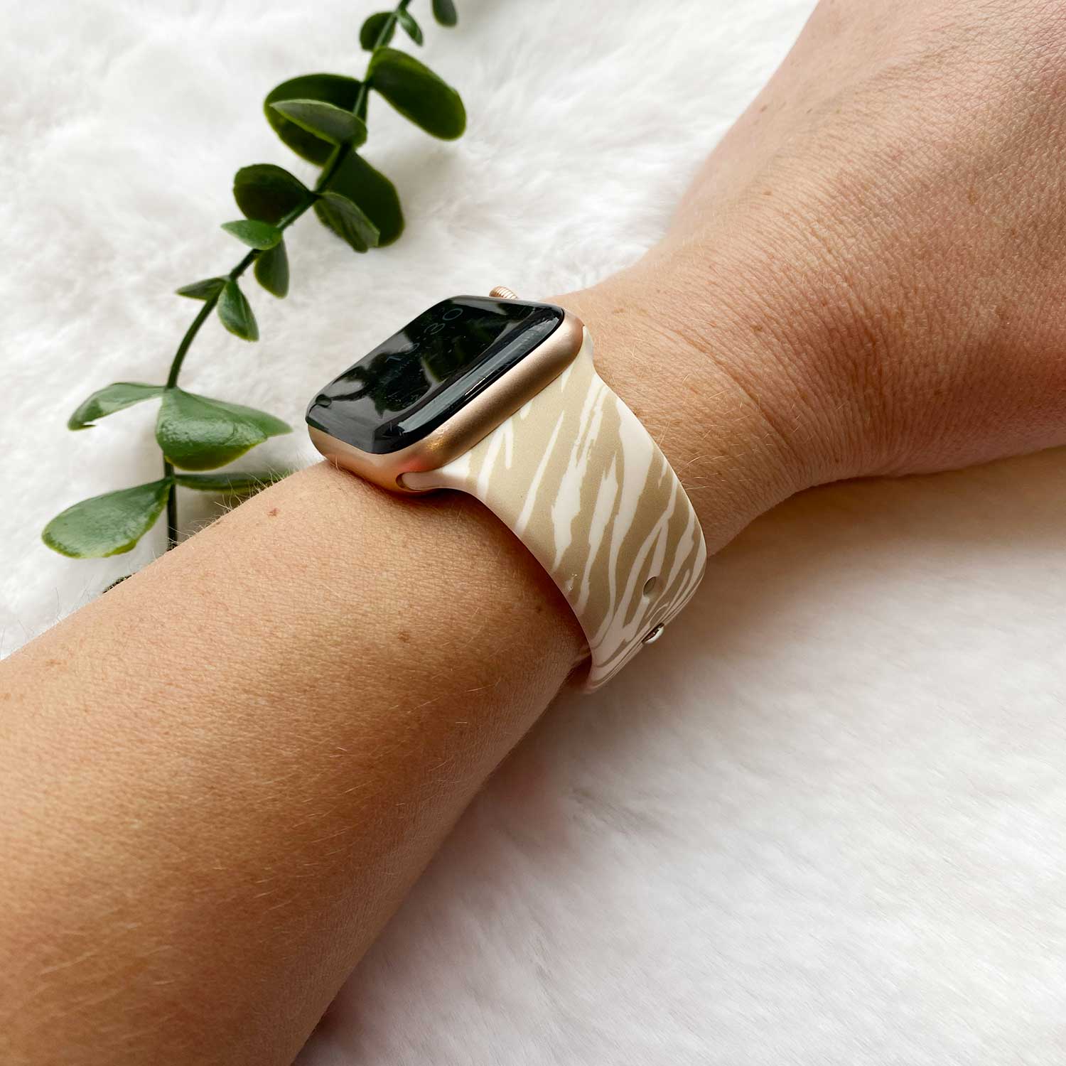 Apple Watch Print Sport Strap - Zebra Beige