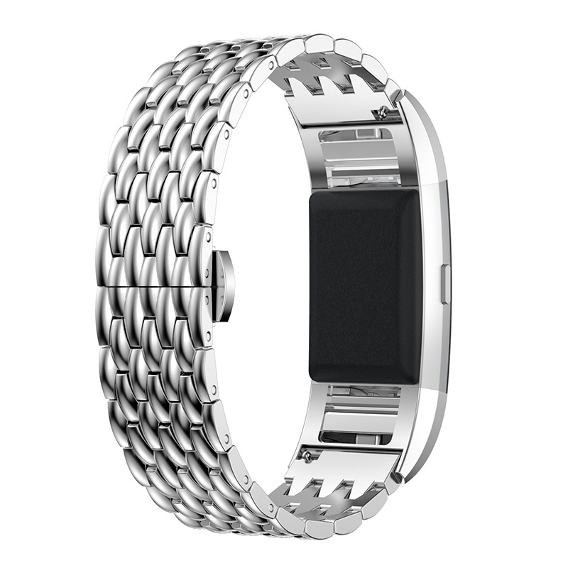 Fitbit Charge 2 Dragon Steel Link Strap - Silver