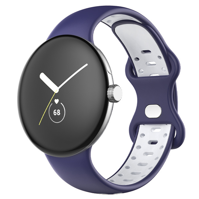 Google Pixel Watch Double Sport Strap - Blue White Google Pixel Watch Double Sport Strap - Blue White
