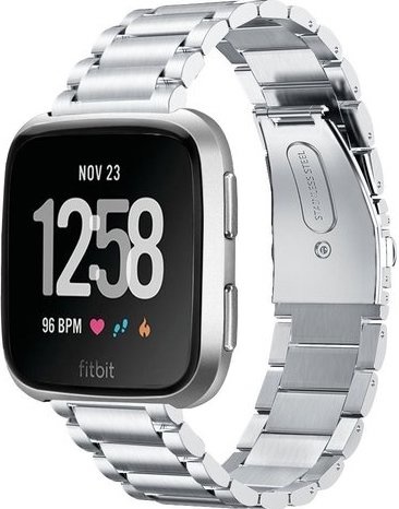 Fitbit Versa Beads Steel Link Strap - Silver