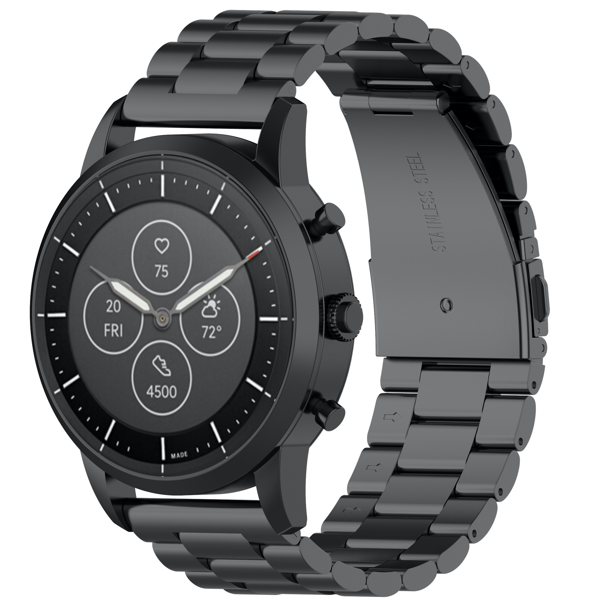 Garmin Vivoactive / Vivomove Beads Steel Link Strap - Black