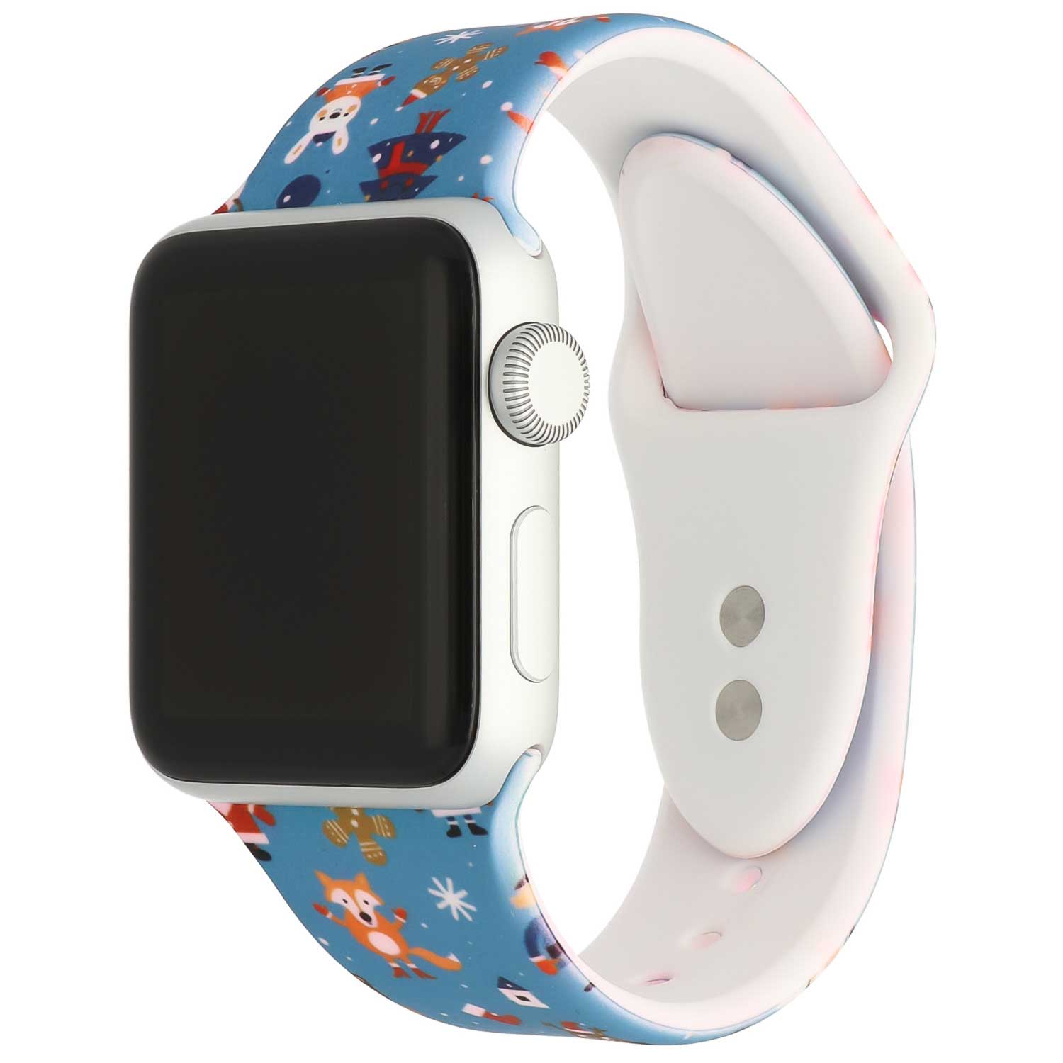 Apple Watch Print Sport Strap - Christmas Blue