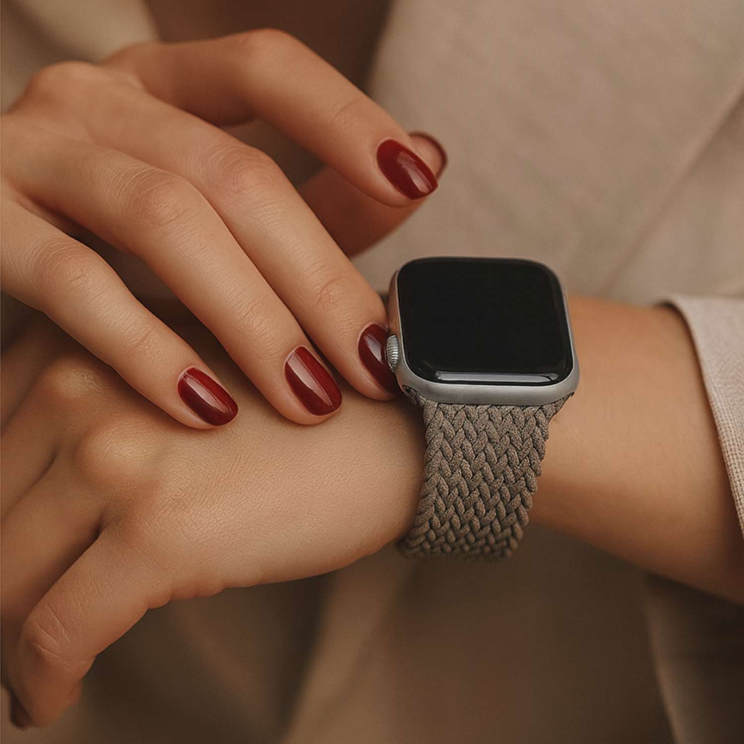 Apple Watch Nylon Braided Solo Loop Strap - Clay