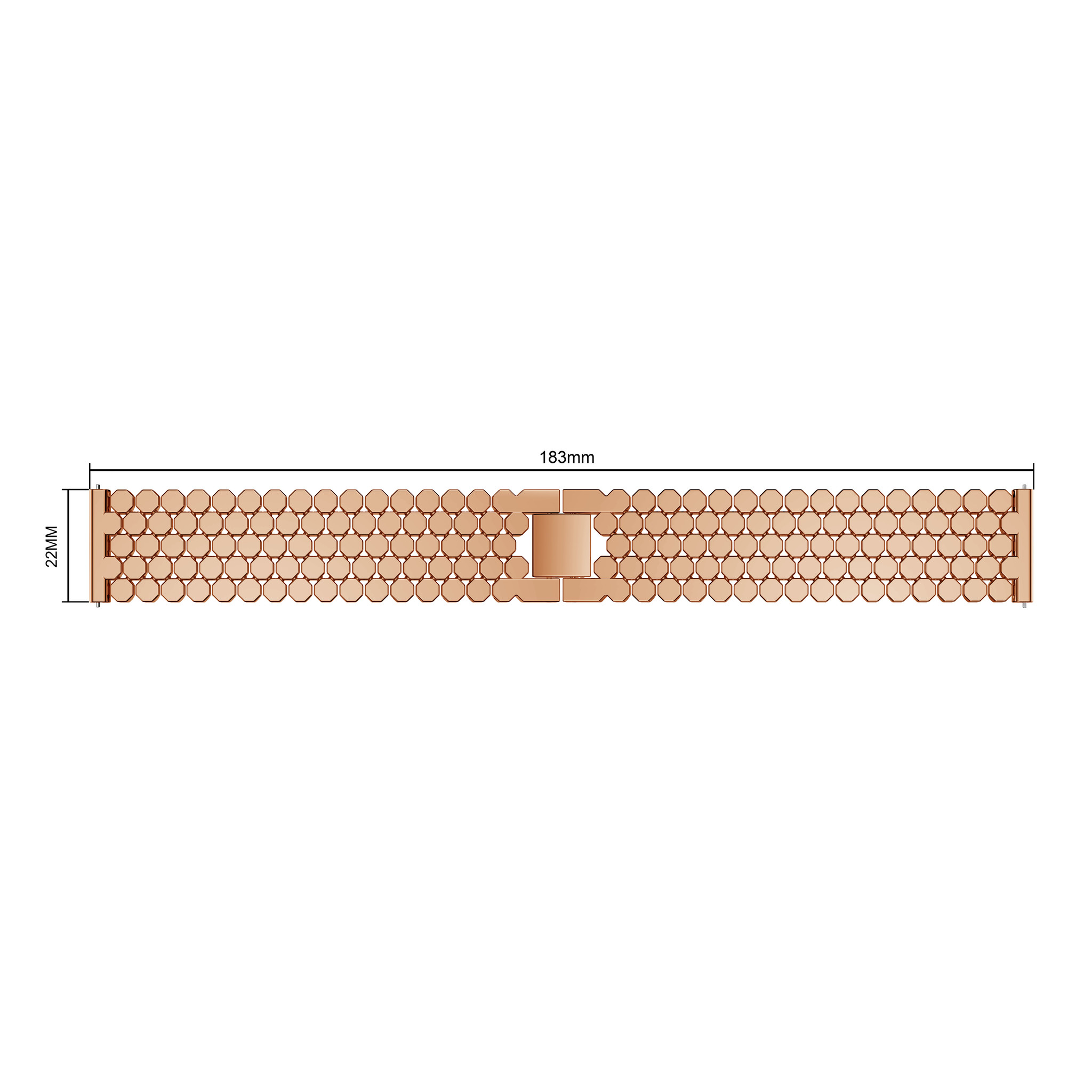 Fitbit Versa Fish Steel Link Strap - Rose Gold