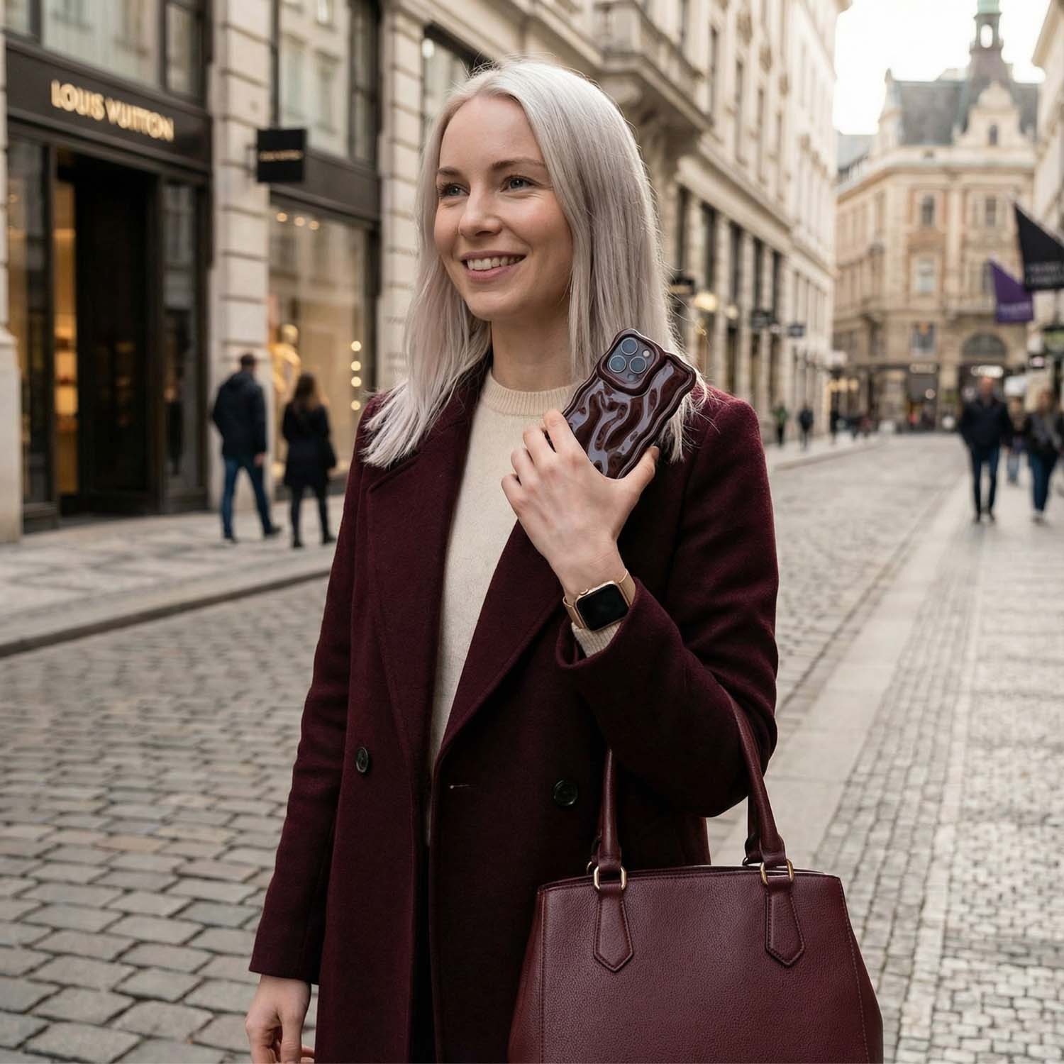 iPhone phone case Sparkle - burgundy