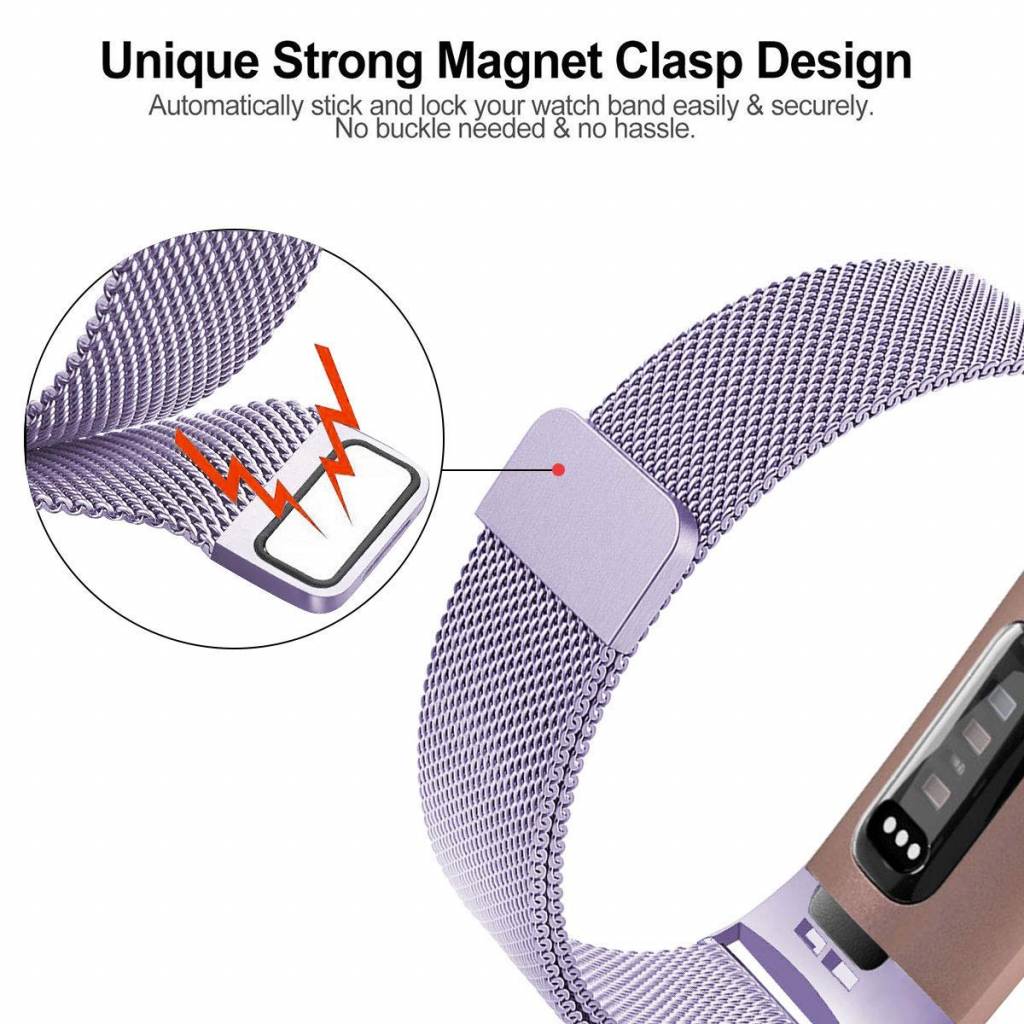 Fitbit Charge 3 &Amp; 4 Milanese Strap - Lavender