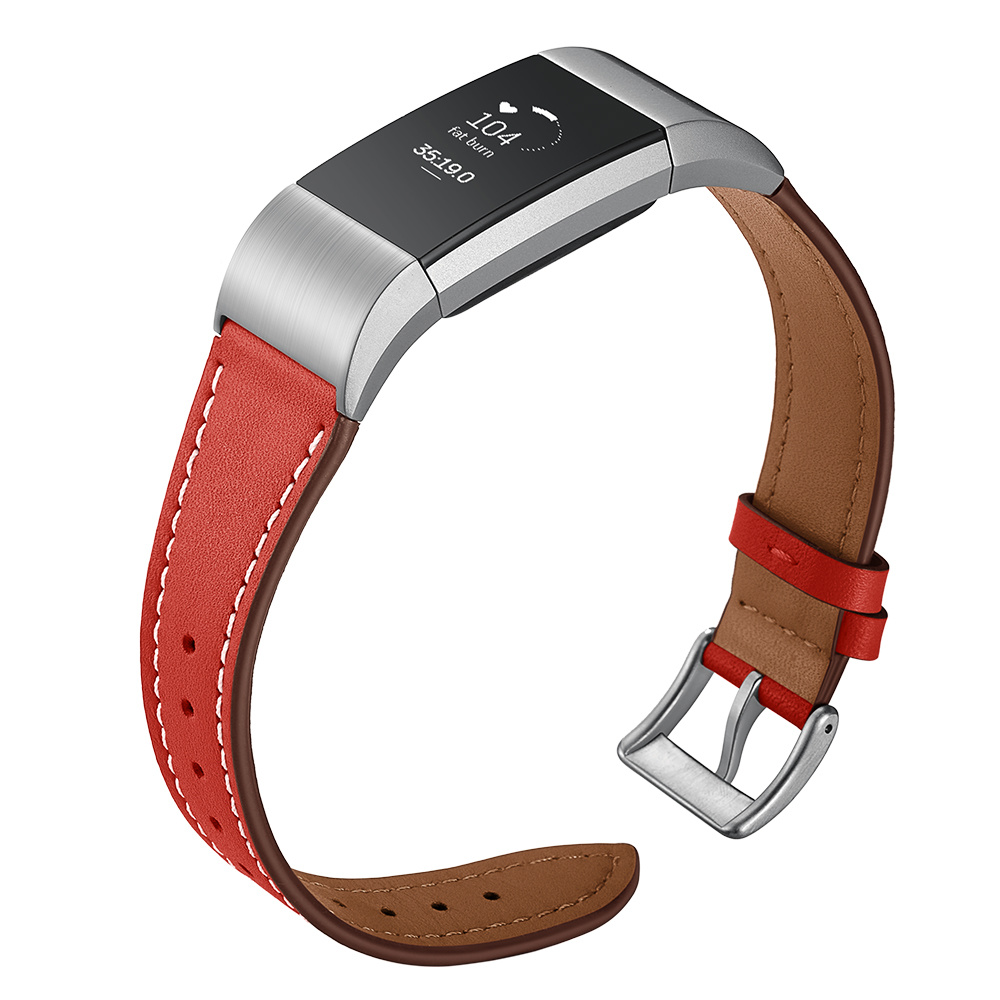 Fitbit Charge 2 Premium Leather Strap - Red