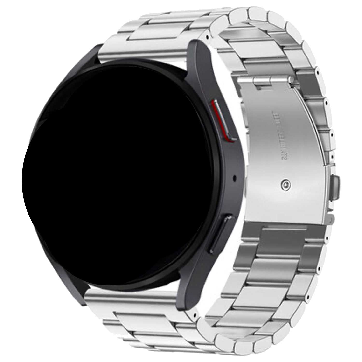 Samsung Galaxy Watch 4 Classic Beaded Steel Link Strap - Silver